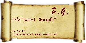 Péterfi Gergő névjegykártya